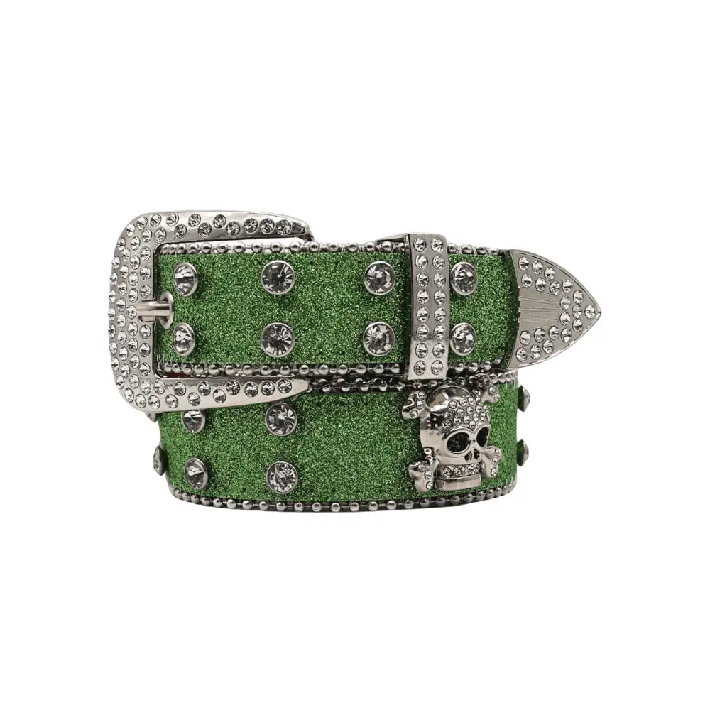 Rhinestone Skull Belt