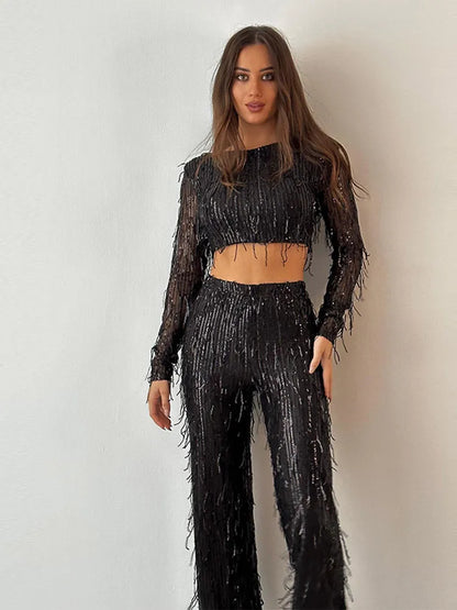 Crop Tops Wide Leg Pants