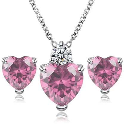 Heart Crystal Jewelry Set